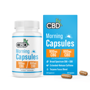 CBDfx | CBD Capsules - Morning | 900mg CBD + 900mg CBG - 60ct