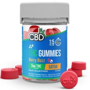 CBDfx | Delta-9 THC Gummies - Berry Buzz | 5mg THC + 25mg CBD - 20ct