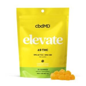 cbdMD | Delta-9 THC Elevate Gummies | 5mg THC + 5mg CBD - 30ct