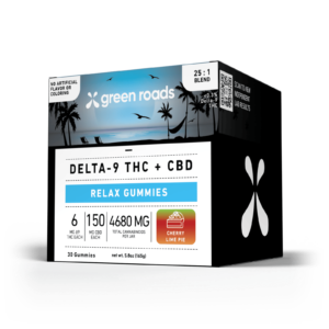 Green Roads | Delta-9 THC Gummies 25:1 Cherry Lime Pie | 6mg THC + 150mg CBD - 30ct