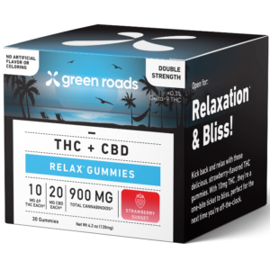 Green Roads | Delta-9 THC Gummies Strawberry Sunset | 10mg THC + 20mg CBD - 30ct