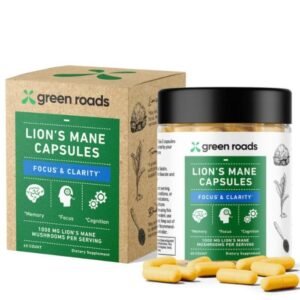 Green Roads | Lions Mane Capsules | Focus & Clarity Nootropics 500mg - 60 Count