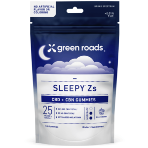 Green Roads | Sleepy Z's Sleep Gummies On The Go | 25mg-10 Count