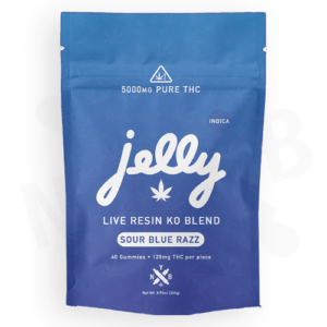 Jelly | THC Gummies Sour Blue Razz | 125mg D8 + 20mg D9 - (40ct)